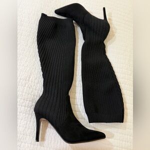 Very sexy Catherine  Black knit and suede Knee Boots